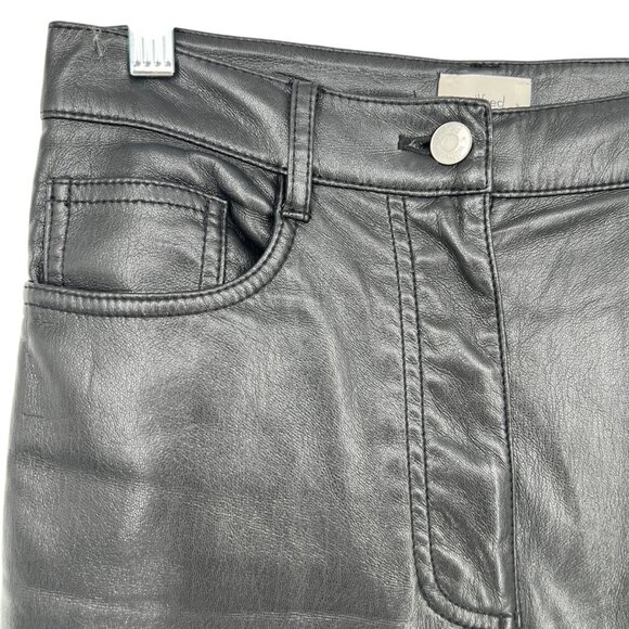 Wilfred Faux Leather Gloss Black High-Waisted Pants Size 4 - Picture 3 of 9